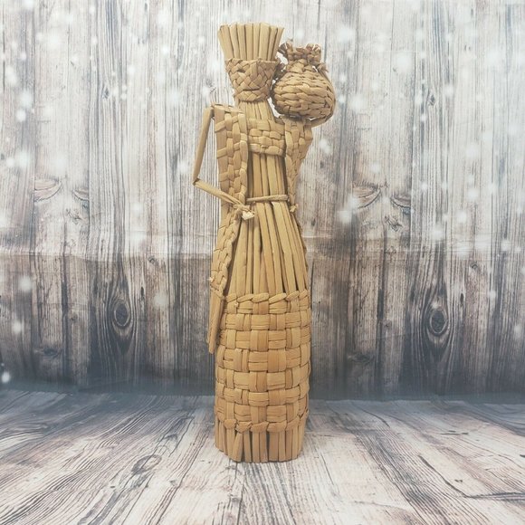 Vintage Other - Vintage 1970s Mid-Century Woven Wicker Statue